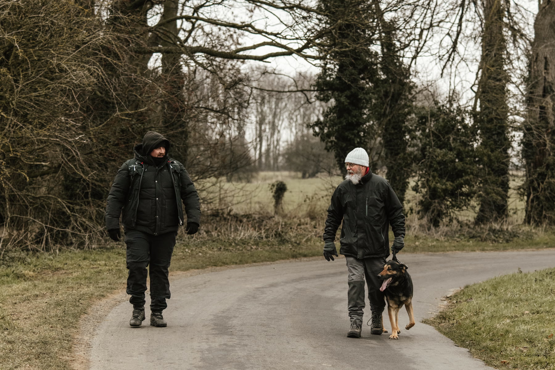 One-to-one dog training session for calm lead work.